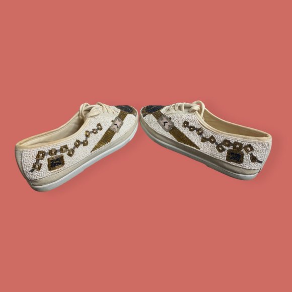 🎉 HP 🕰️ VTG RARE 90s COLORWERKS BEADED CLOCK CASUAL SNEAKERS SZ 10 - Picture 10 of 15